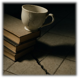 Tasse à café et livres pour illustrer la peur